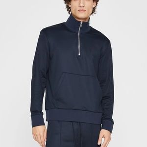 Tech Terry Mock Quarter-Zip Shirt - New With Tags - NEVER WORN - Blue